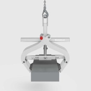 kerb lifter lifting a kerb stone front view
