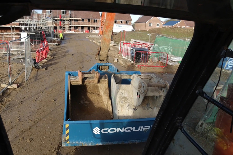 excavator bucket box cabin view