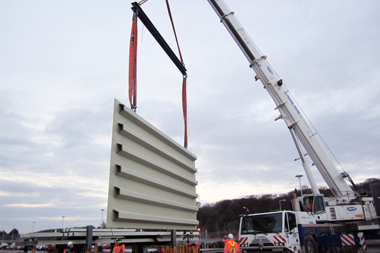 Crane using a Conquip Lifting Beam.