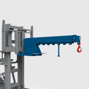 conquip forklift crane arm on a forklift